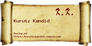 Kurutz Kandid névjegykártya